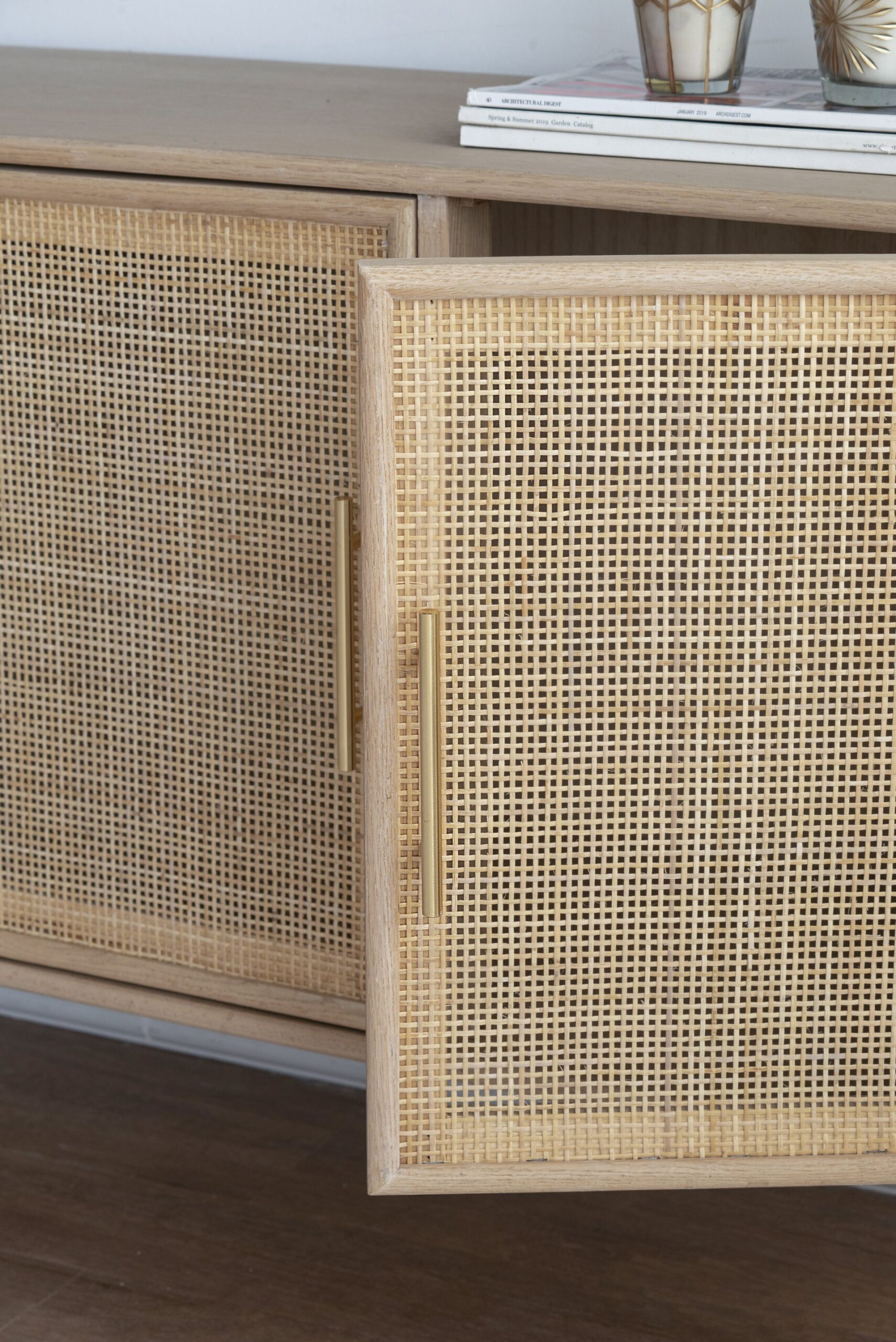 Wooden Accent TV Cabinet With 3 Doors - Brown - Image 7