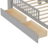 Twin Size Bed With Headboard Storage Rack, 2 Under Bed Drawers, 3 - Side Guardrails For Safety And Security - Gray - Image 14
