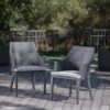 Hillhurst - Outdoor Chair, Comfortable Rattan With Weather Resistant Cushion (Set of 2) - Gray - Image 4