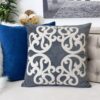 Dora - Vintage Vine Pillow Cover With Matching Back - Grey - Image 5