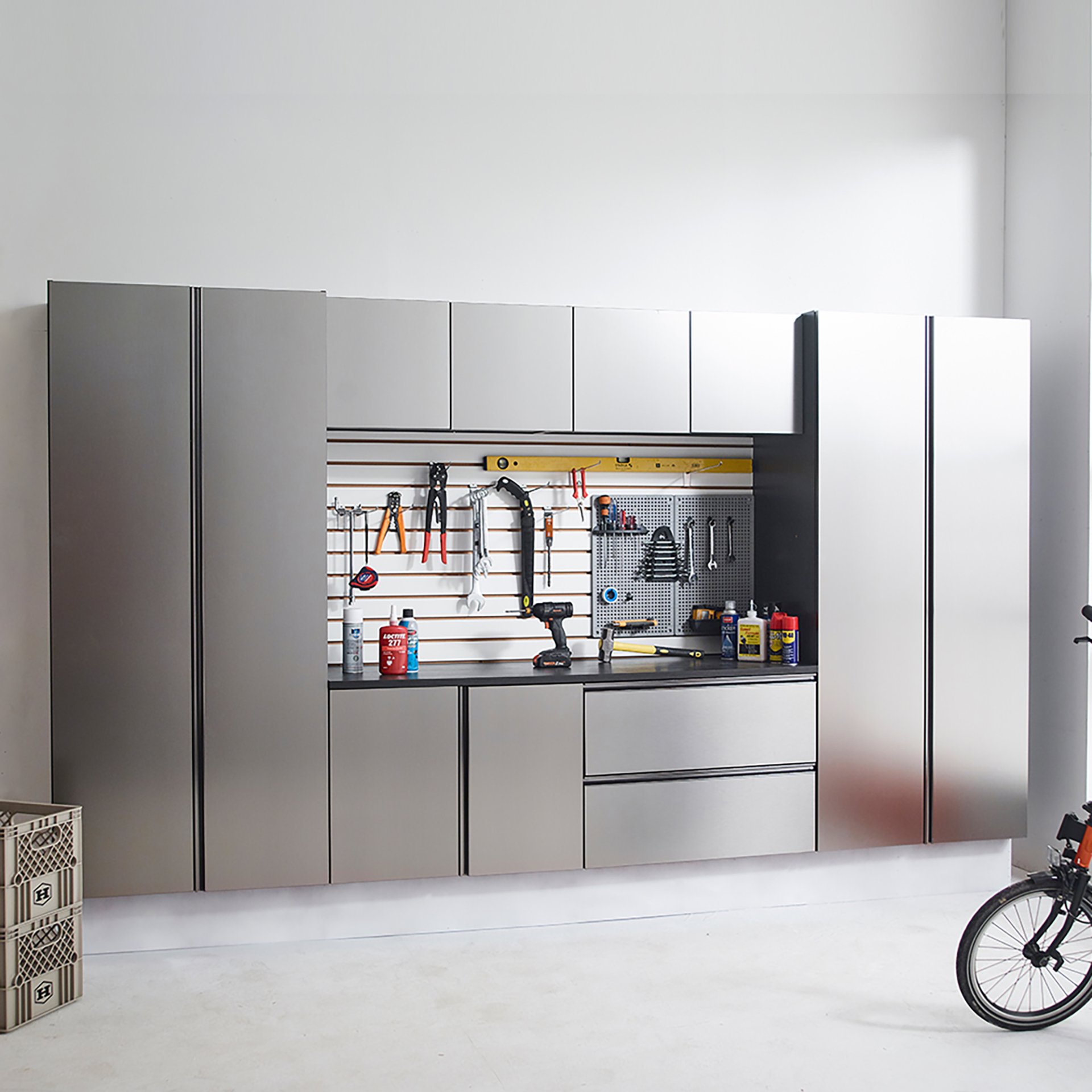 Nova - Series Garage Cabinet Set A With Soft Closing Doors - Metallic Gray - Image 8