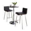 Mason - 3 Piece Swivel Mid-Century Modern Counter Height Dining Set With Adjustable Table - Chrome / Brown / Black - Image 4