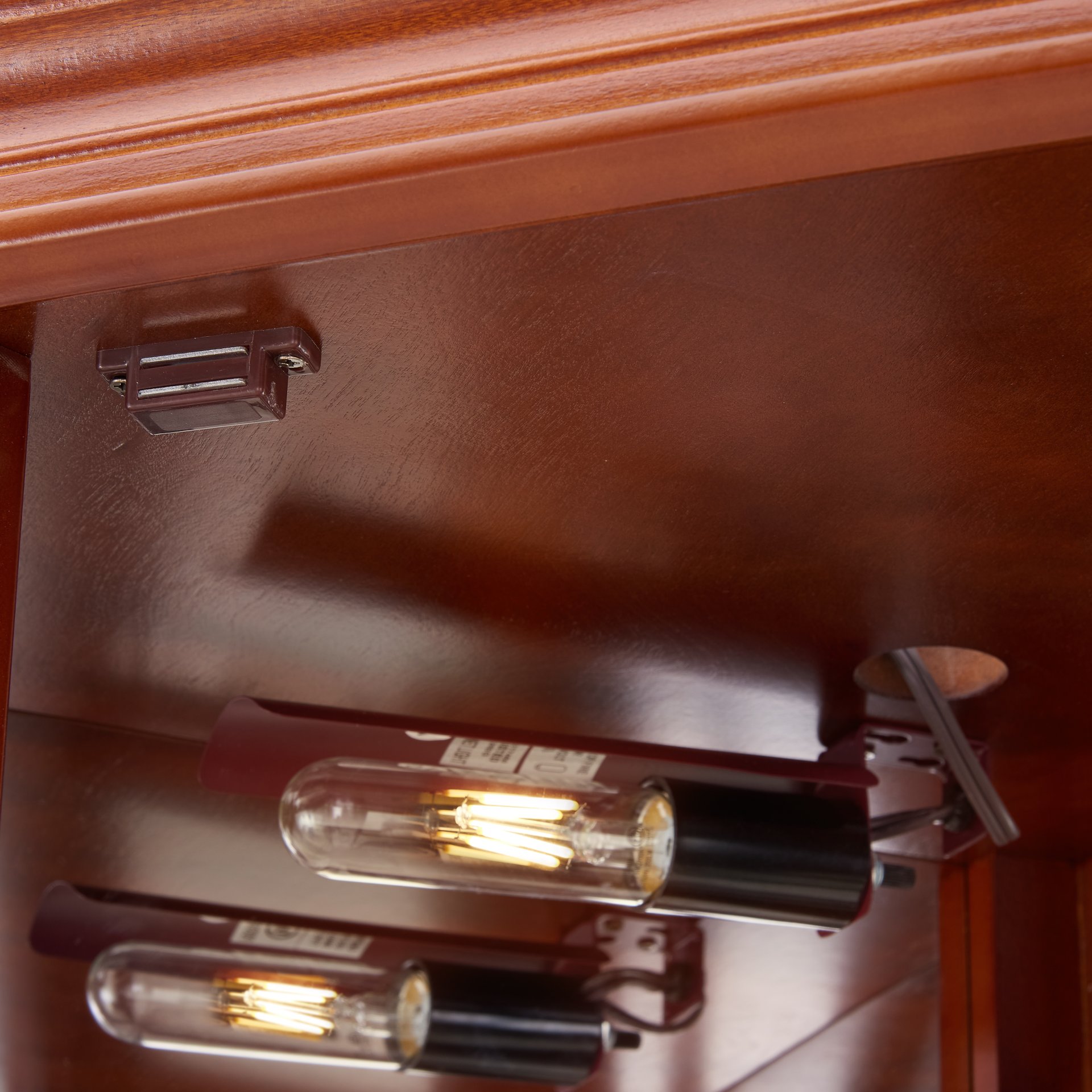 Corner Curio Cabinet With 5 Shelves And Lighting System (E26 Light Bulb Not Included) - Walnut - Image 15