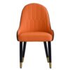 Modern Sponge-Filled Dining Chair, Solid Wood Metal Legs, Suitable For Restaurants, Living Rooms And Rooms (Set of 2) - Orange / Dark Brown - Image 19