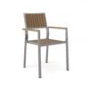 Stylish Modern Faux Wood & Aluminum Outdoor Dining Chairs, (Set of 2) - Natural - Image 6