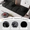 Modern Oversized Modular Sectional Sofa With 2 Ottoman And 2 Seat, Sparkling Chenille Fabric Soft Cushion Sofa With 4 Pillows, 4 Pieces Diy Combination Tufted Sofa, No Assembly Required - Black - Image 17