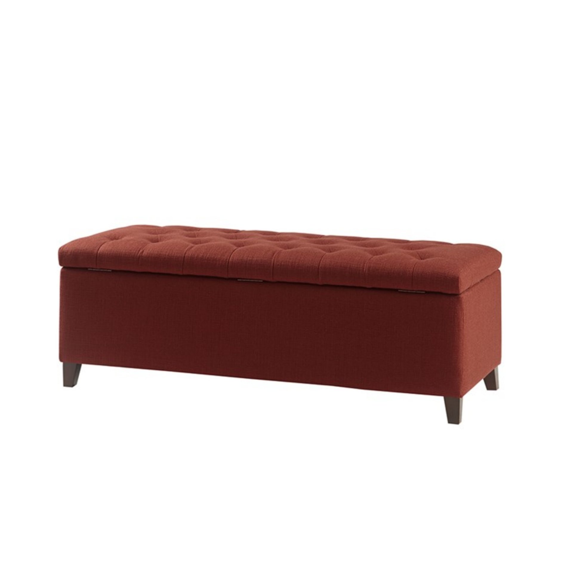 Shandra - Tufted Top Soft Close Storage Bench - Rust Red - Image 8