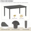 6 Piece Kitchen Dining Table Set Wooden Rectangular Dining Table, 4 Chairs And Bench Family Furniture - Gray - Image 9