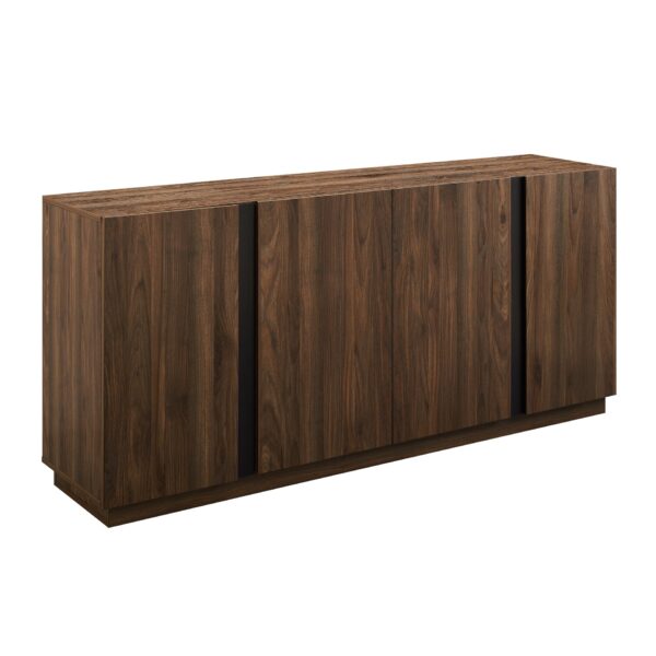 Mid-Century Modern 3 Drawer Low TV Stand For TVs Up To 80" - Dark Walnut