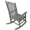 Wooden Oversized Porch Rocker Chair With Wide Seat And Tall Backrest, High Back Smooth Rocking Chairs For Outdoor & Indoor - Light Gray - Image 7