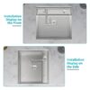 21" Undermount Kitchen Sink With Folding Faucet And Cutting Board Stainless Steel 16 Gauge Workstation - Brushed Nickel - Image 6
