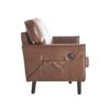 Mid Century Modern Loveseat Sofa With USB, 2 Seater Couch, Removable Pillow Covers - Brown - Image 18