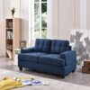 Chic Transitional Loveseat - Navy Blue - Image 4