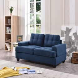 Chic Transitional Loveseat - Navy Blue