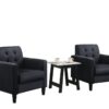Hale - Velvet Armchairs And End Table Living Room (Set of 3) - Black - Image 7