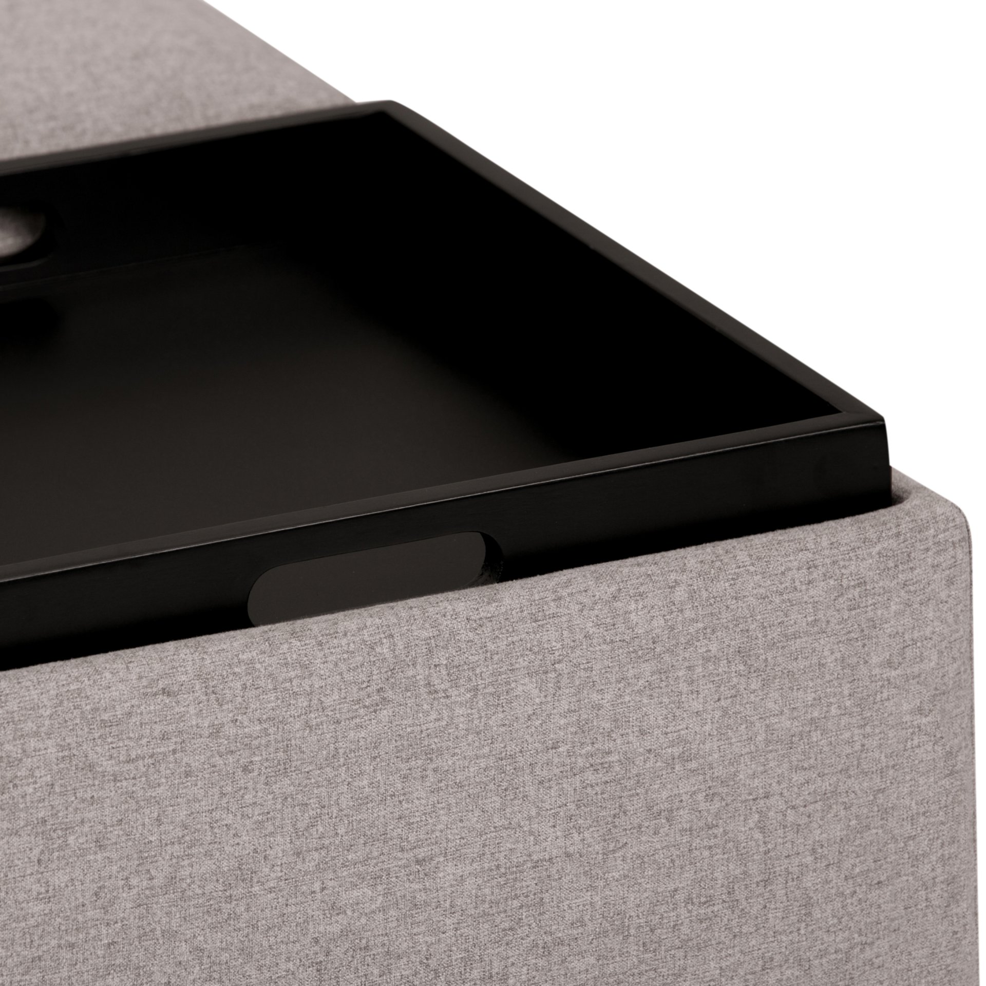 Avalon - Square Coffee Table Storage Ottoman - Cloud Gray - Image 7