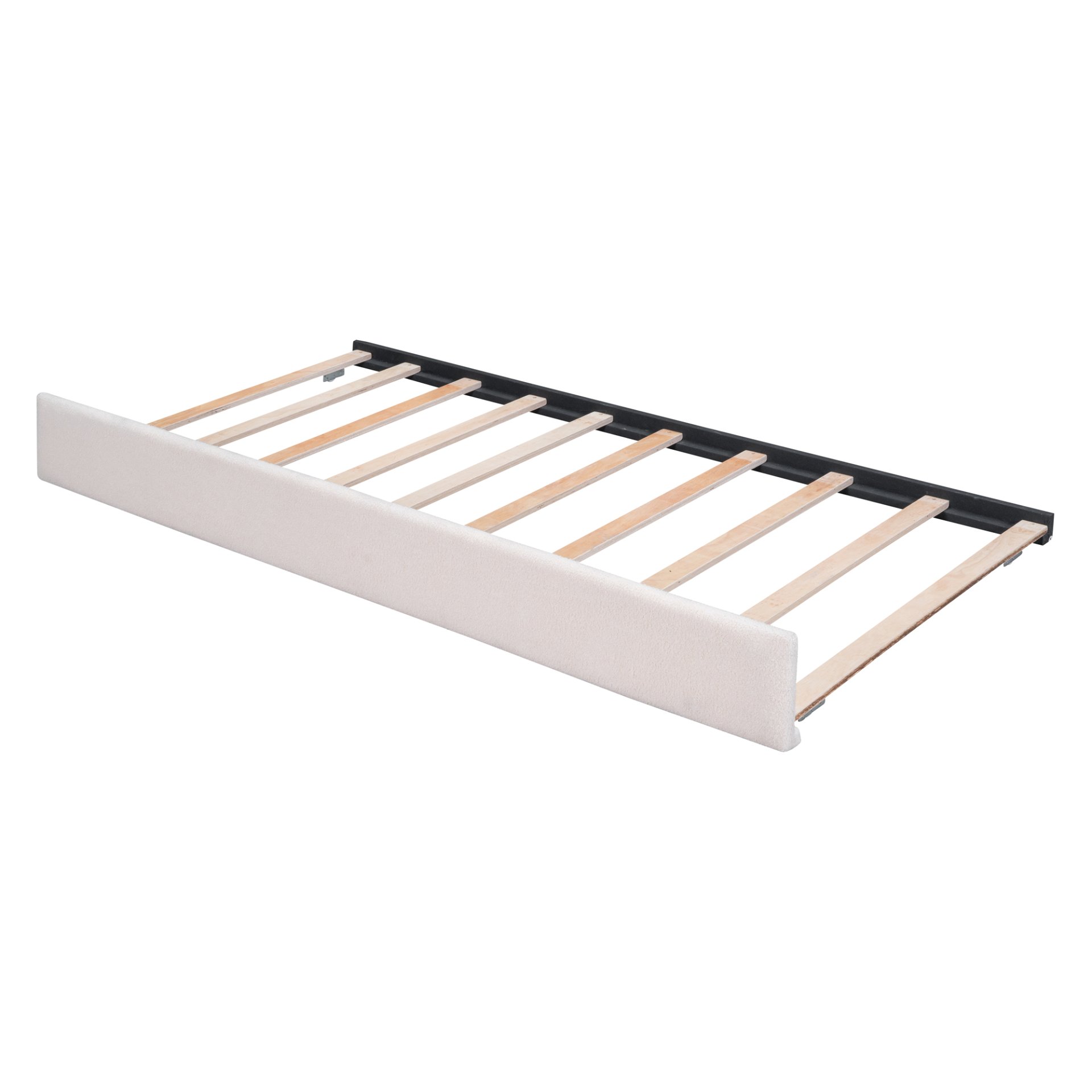 Full Size Upholstered Platform Bed With Twin Size Trundle - Beige - Image 10