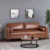 Comfy 3 Seat Sofa With Wooden Legs, For Living Room And Study - Light Brown - Image 2