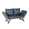 1 Pieces Patio Wicker Side Foldable Bench Patio Backyard Conversation Bench Gray Wicker - Dark Gray - Image 8