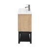 Modern Freestanding Bathroom Vanity With Ceramic Sink, Hot And Cold Faucet, 1 Door Cabinet & Open Iron Shelf, Magnesium Oxide And Iron Frame - Natural - Image 10