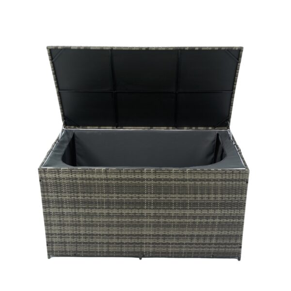 Outdoor Storage Box, 200 Gallon Wicker Patio Deck Boxes With Lid, Outdoor Cushion Storage For Kids Toys, Pillows, Towel - Gray