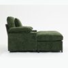 Modern Oversized Chair With Ottoman, Chenille Fabric Sofa Bed, Accent Chair Comfy Sofa With Cupholders And USB Charging Ports Chair For Living Room, Bedroom, Apartment - Green - Image 11