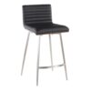 Marcel Mason - 5 Piece Swivel Contemporary Counter Height Dining Set - Chrome - Black / Walnut / Black - Image 4