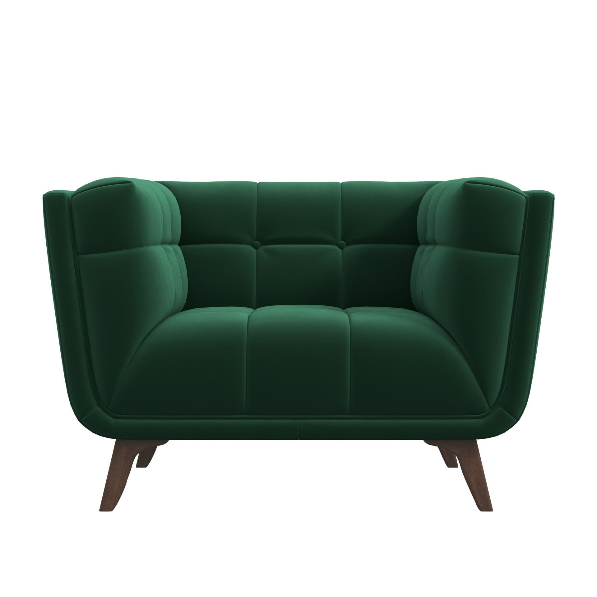 Addison - Lounge Chair Dark - Brown / Dark Green - Image 3