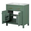 Bathroom Vanity With Ceramic Sink, Modern Single Bathroom Cabinet With 2 Doors And A Shelf, Soft Close Doors - Green - Image 16