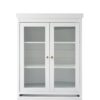 Freestanding Tall Bathroom Cabinet With 2 Adjustable Shelves, 3 Drawers, Soft Close Glass Doors - White - Image 15