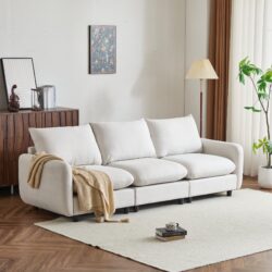3 Piece Modular Free Combination Sectional Sofa Couch - White