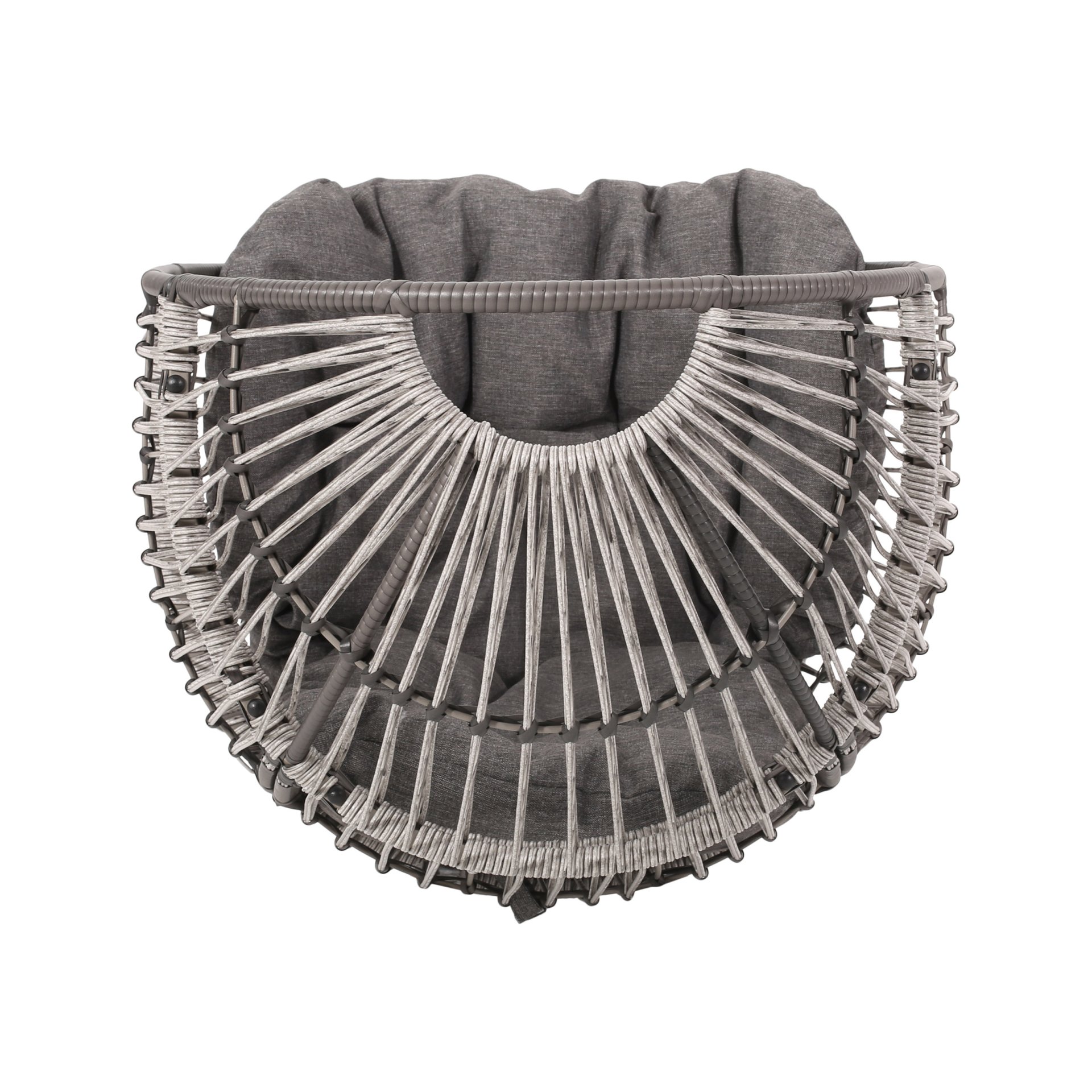 Berkshire - Outdoor Wicker Swivel Egg Chair With Water Resistant Cushions - Gray - Image 8