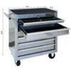 7 Drawers Multifunctional Tool Cart With Wheels - Sliver - Image 4