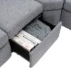Power Recliner Sectional Sofa Home Theater Reclining Sofa With Two USB Ports, Two Storage Drawers For Living Room - Gray - Image 21