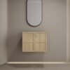 Modern Wall Mounted 24" Bathroom Vanity With 2 Soft Closing Doors, Excluding Sink - Oak - Image 2