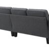 4 Seater Modern Linen Sofa With Armrest Pockets And 4 Pillows, Minimalist Style Couch - Dark Gray - Image 6