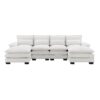 Modern U-Shaped Sectional Sofa With Waist Pillows, 6 Seat Upholstered Symmetrical Sofa Furniture, Sleeper Sofa Couch With Chaise Lounge - White - Image 2