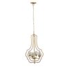 4 Light Metal Chandelier, Hanging Light Fixture With Adjustable Chain For Kitchen, Bulb Not Included - Gold - Image 2