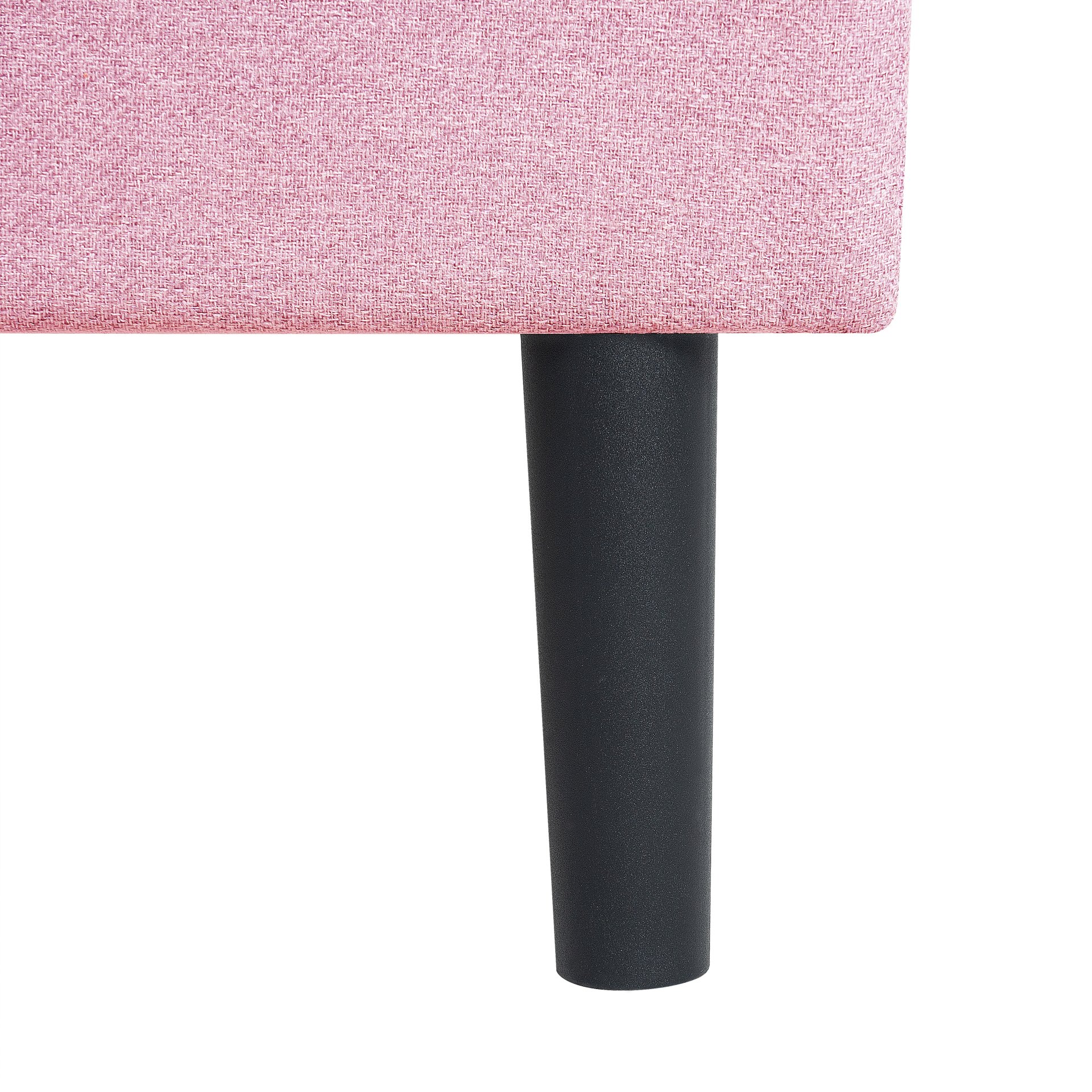 Modern Upholstered Queen Size Platform Bed Frame With Button Tufted Linen Headboard - Pink - Image 9