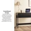 Transitional Reeded Writing Desk With Drawer - Black - Image 10
