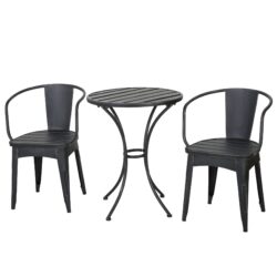 Yearn - 3 Piece Bistro Set With Table And 2 Chairs - Black