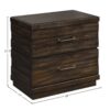 Industrial Farmhouse Designed 2 Drawer Nightstand - Brown - Image 4