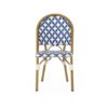 Elegant French Bistro Chair Set With Durable Aluminum Frame And Polyethylene Rattan - White / Navy - Image 5