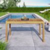 Classic Patio Dining Table, Acacia Wood - Light Teak - Image 4