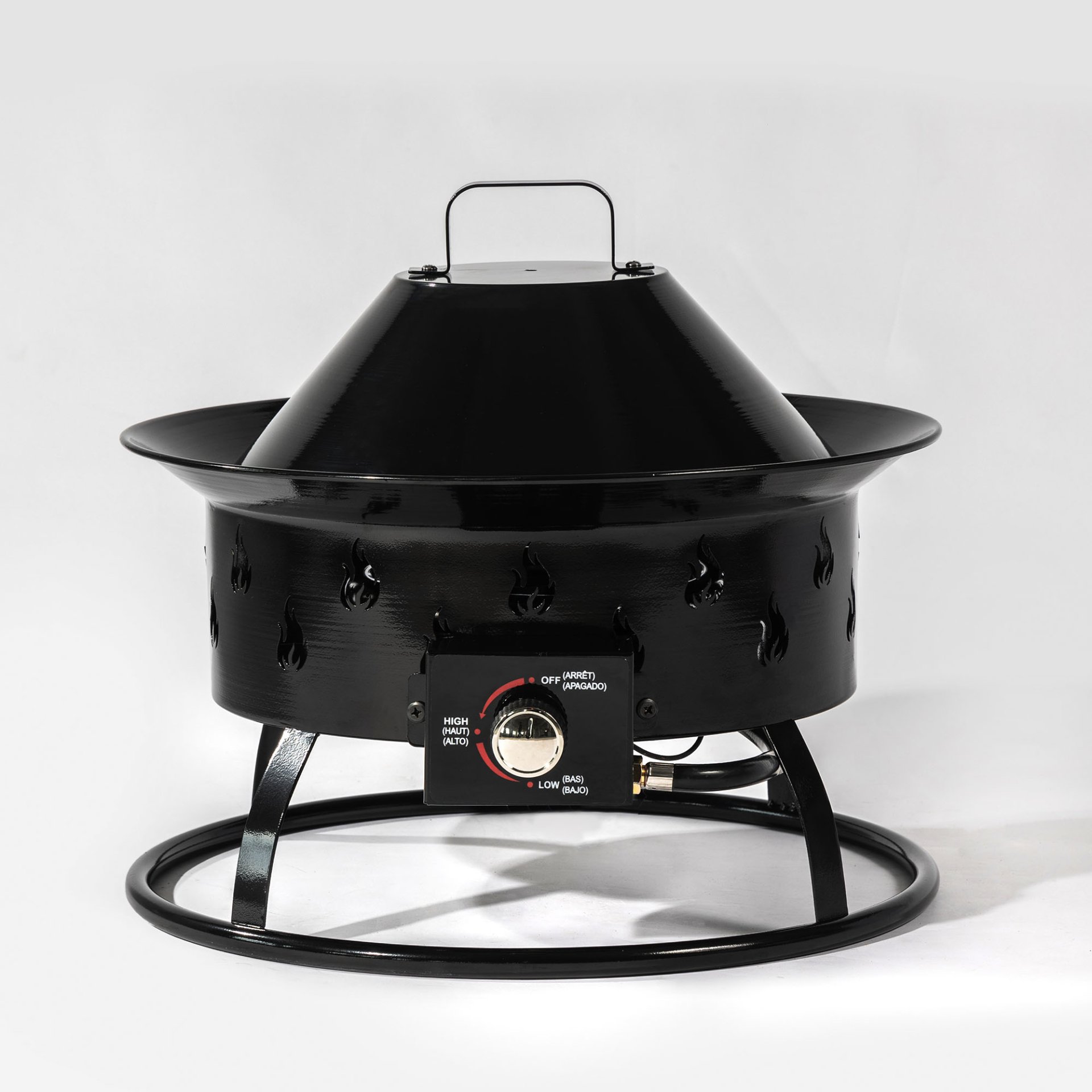 19" Propane Gas Fire Pit Table, 50000 Btu Round Steel Fire Pit For Outside Patio Deck Garden Backyard - Black - Image 8