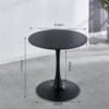 31.5" Tulip Table Mid-Century Dining Table For 2-4 People With Round MDF Table Top, Pedestal Dining Table, End Table Leisure Coffee Table - Black - Image 2
