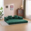 Floor Couch, Compression Sofa, Convertible Floor Sofa Bed With Pillow Back Support Armrest - Dark Green - Image 11