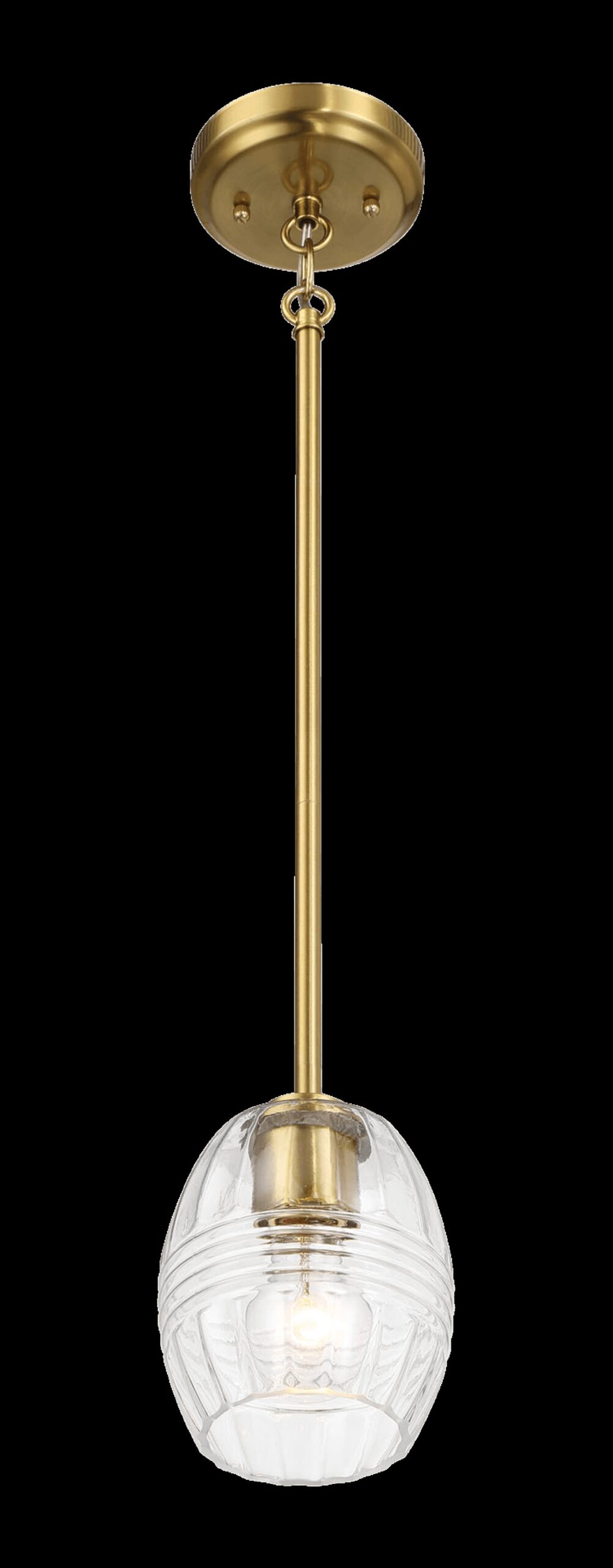 Vista - Single Pendant Chain Hanging Light - Clear / Gold - Image 4