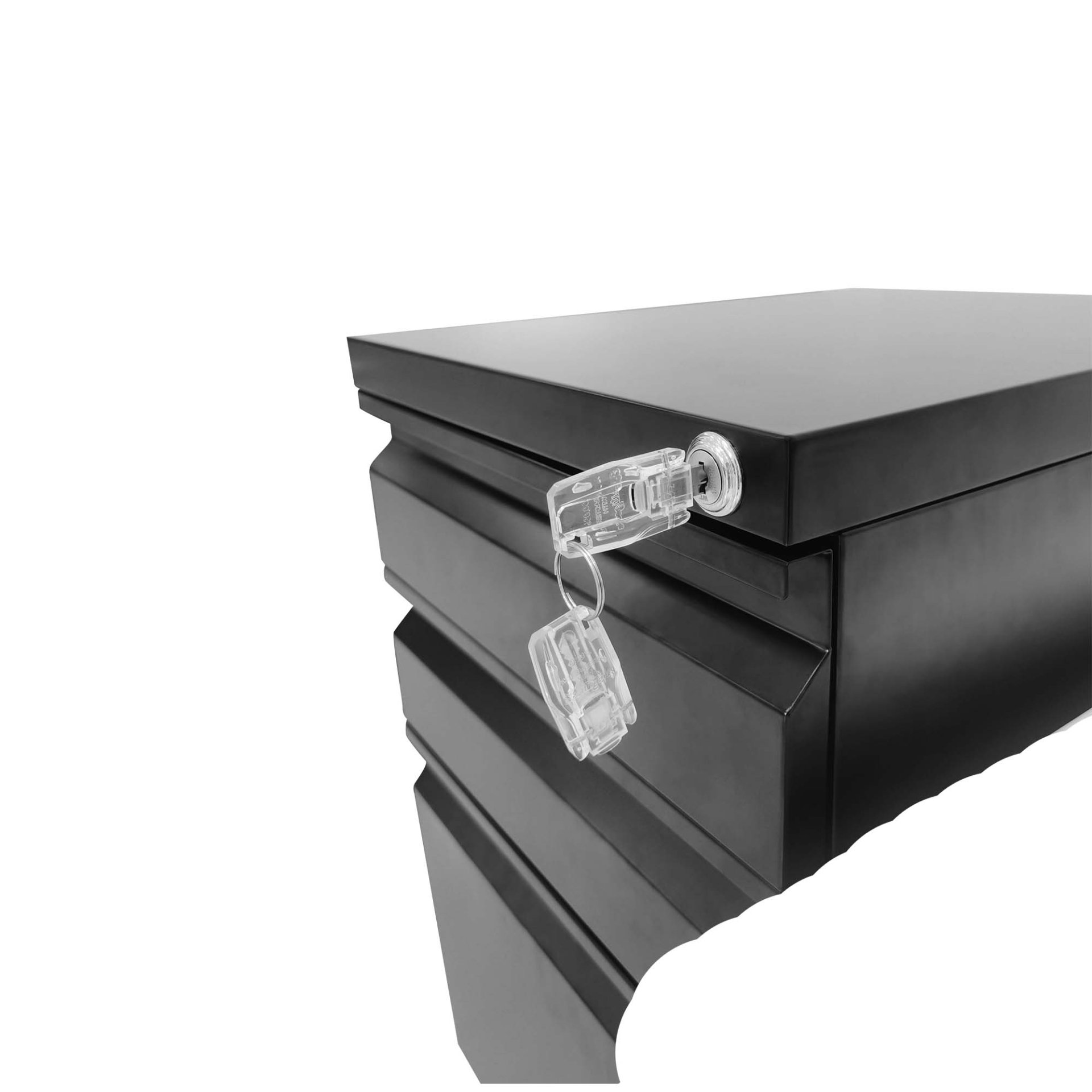 Metal 3 Drawer Mobile File Cabinet With Lock For Home Office Organizer - Black - Image 10