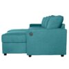 Convertible U Shaped Sectional Sofa With Storage Chaise Lounges & USB Ports - Teal - Image 26